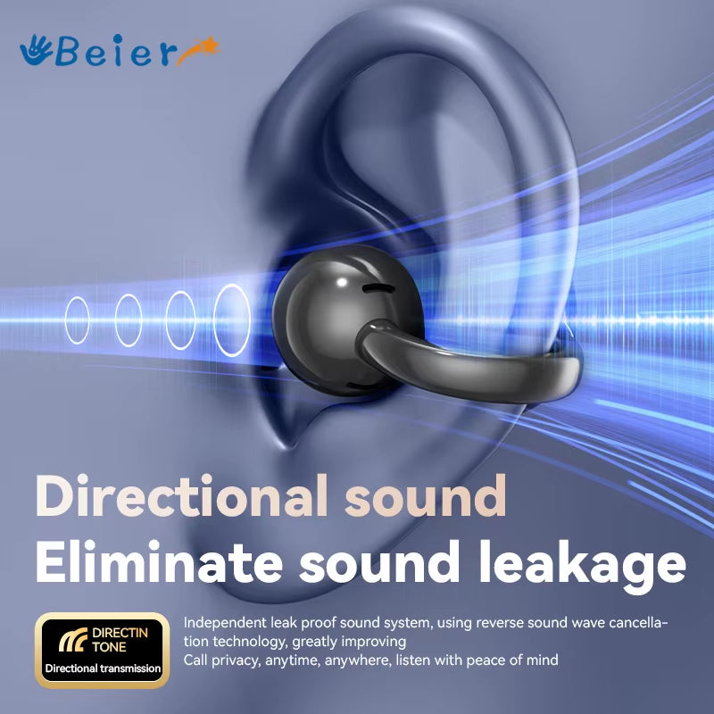 Beier M100 Clip Ear Wireless Bluetooth5.4 Earbuds Full Color LCD Touch Screen Noise Canceling Earphone Hifi Stereo Sound Headset
